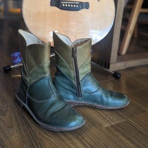 El Naturalista Savia Green Recycled Leather Recycled Rubber Sole Boots 39 US 8